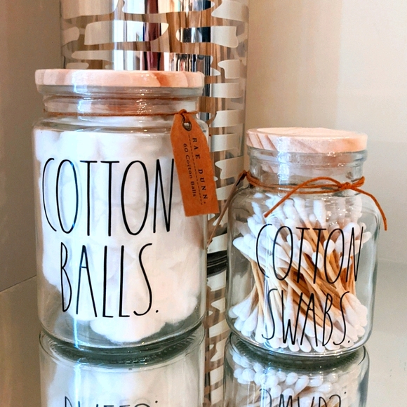 Rae Dunn Bath 2 Rae Dunn Cotton Balls Cotton Swabs Canisters Poshmark